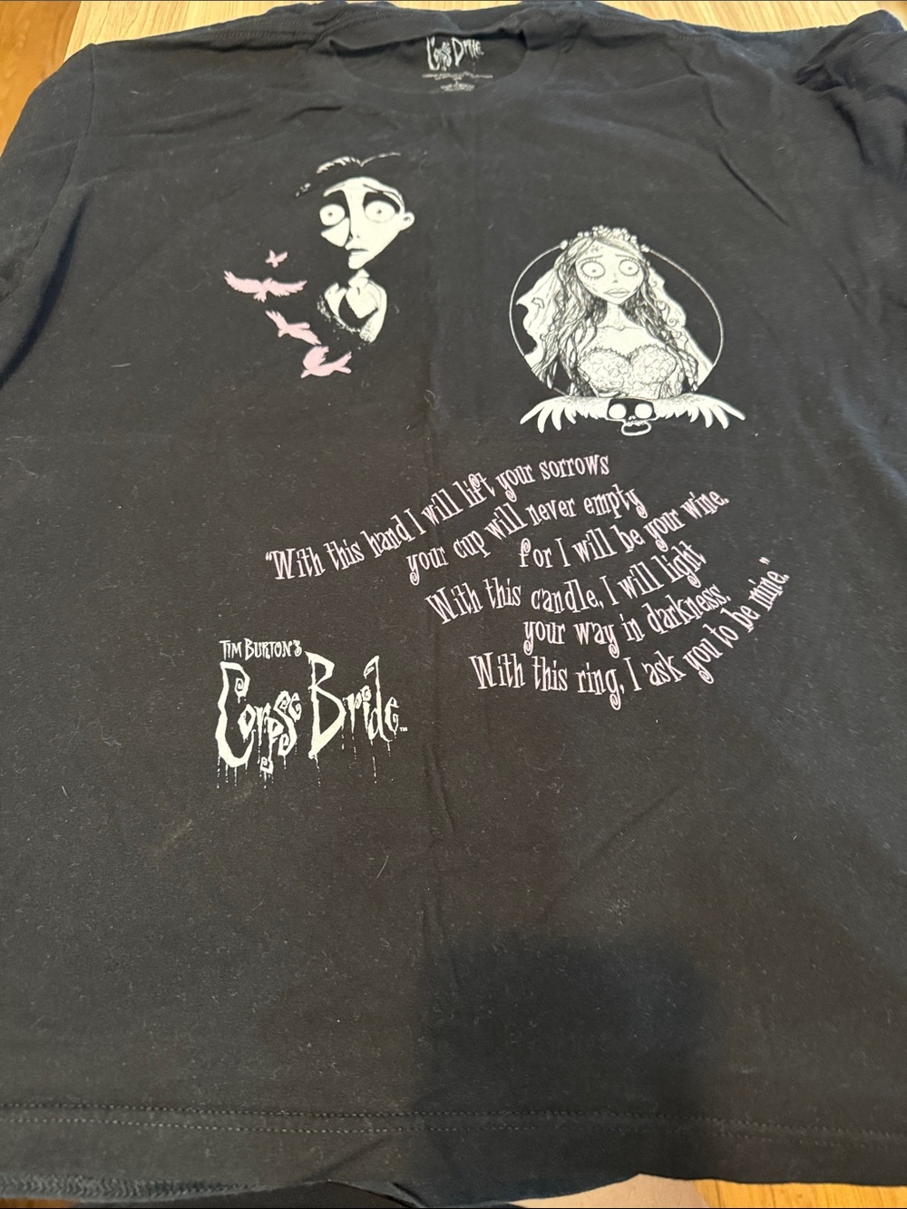 Tim Burton Corpse Bride Kids Black Graphic Tee